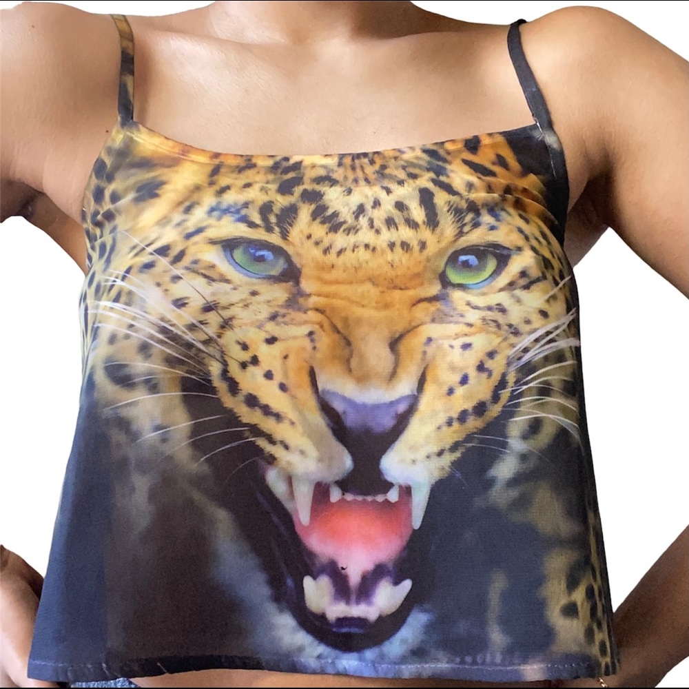 Graphic Mesh Top